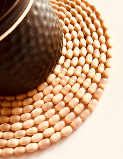 Peach Monalisa Oval Beads