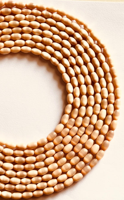 Peach Monalisa Oval Beads