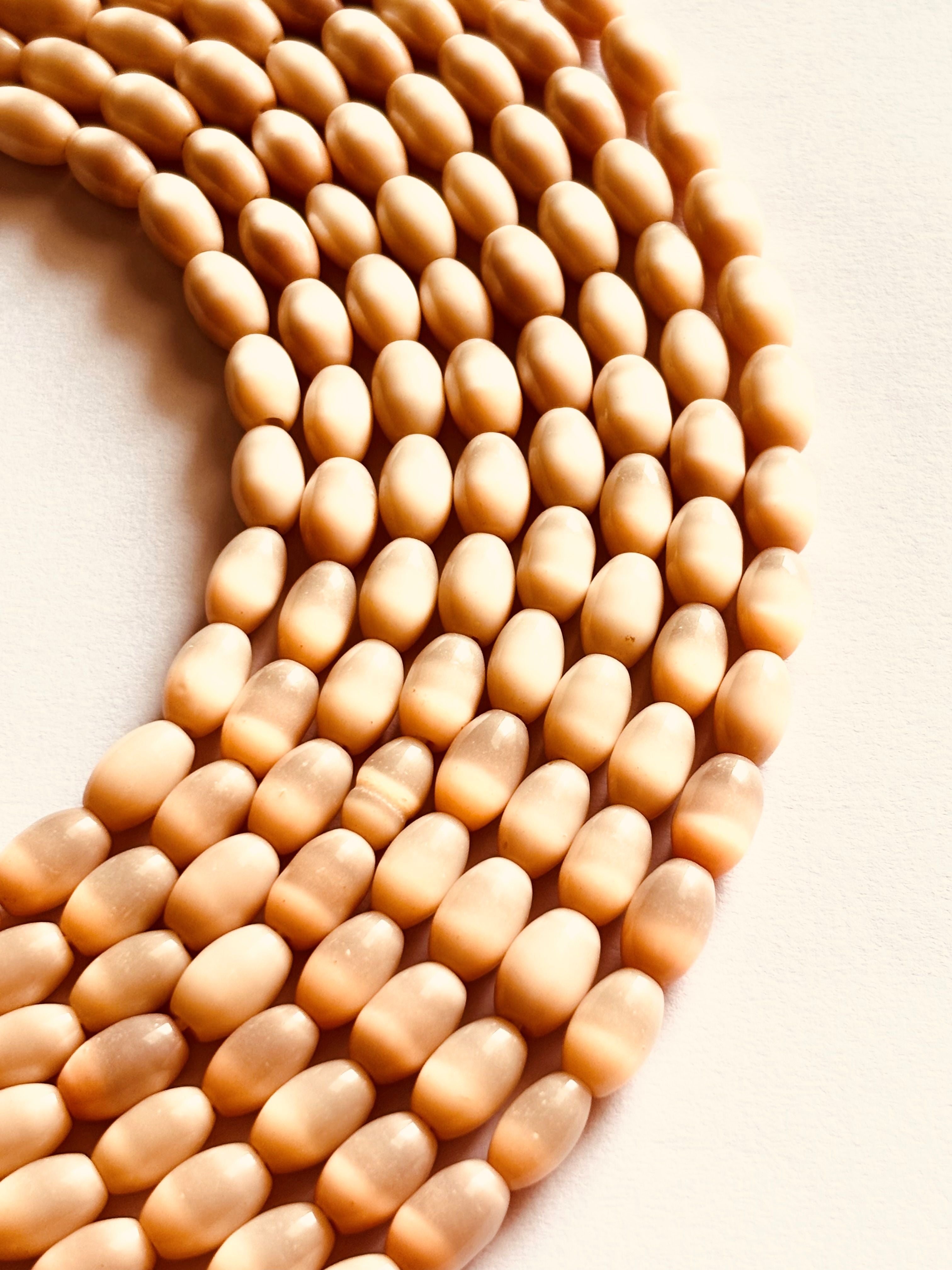 Peach Monalisa Oval Beads