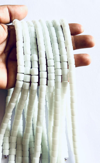 White Square Cube Beads