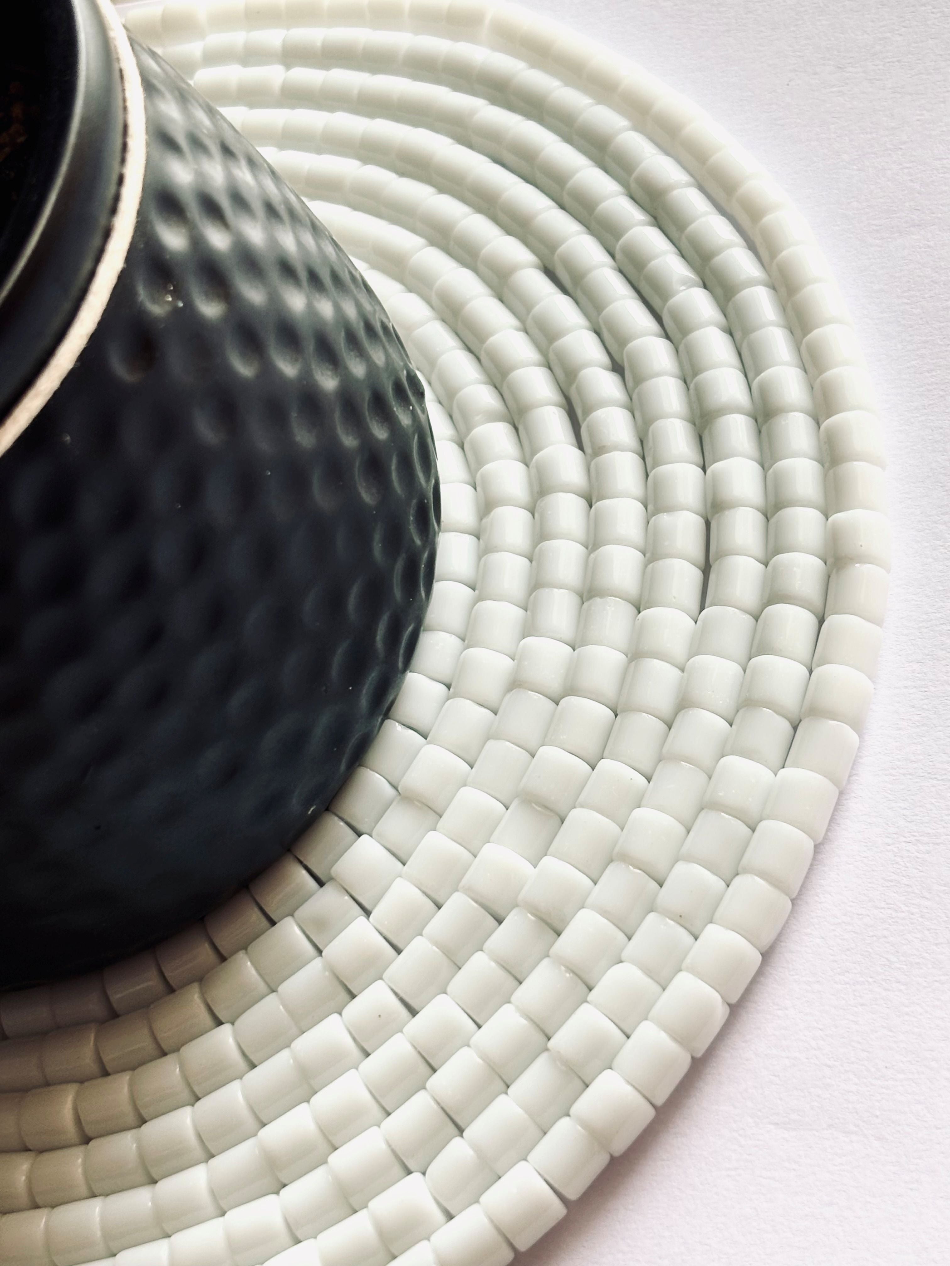 White Square Cube Beads