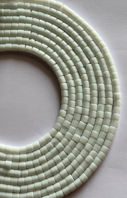 White Square Cube Beads