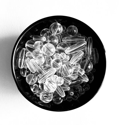 Assorted Clear White Glass Beads Mix For Jewelry Making