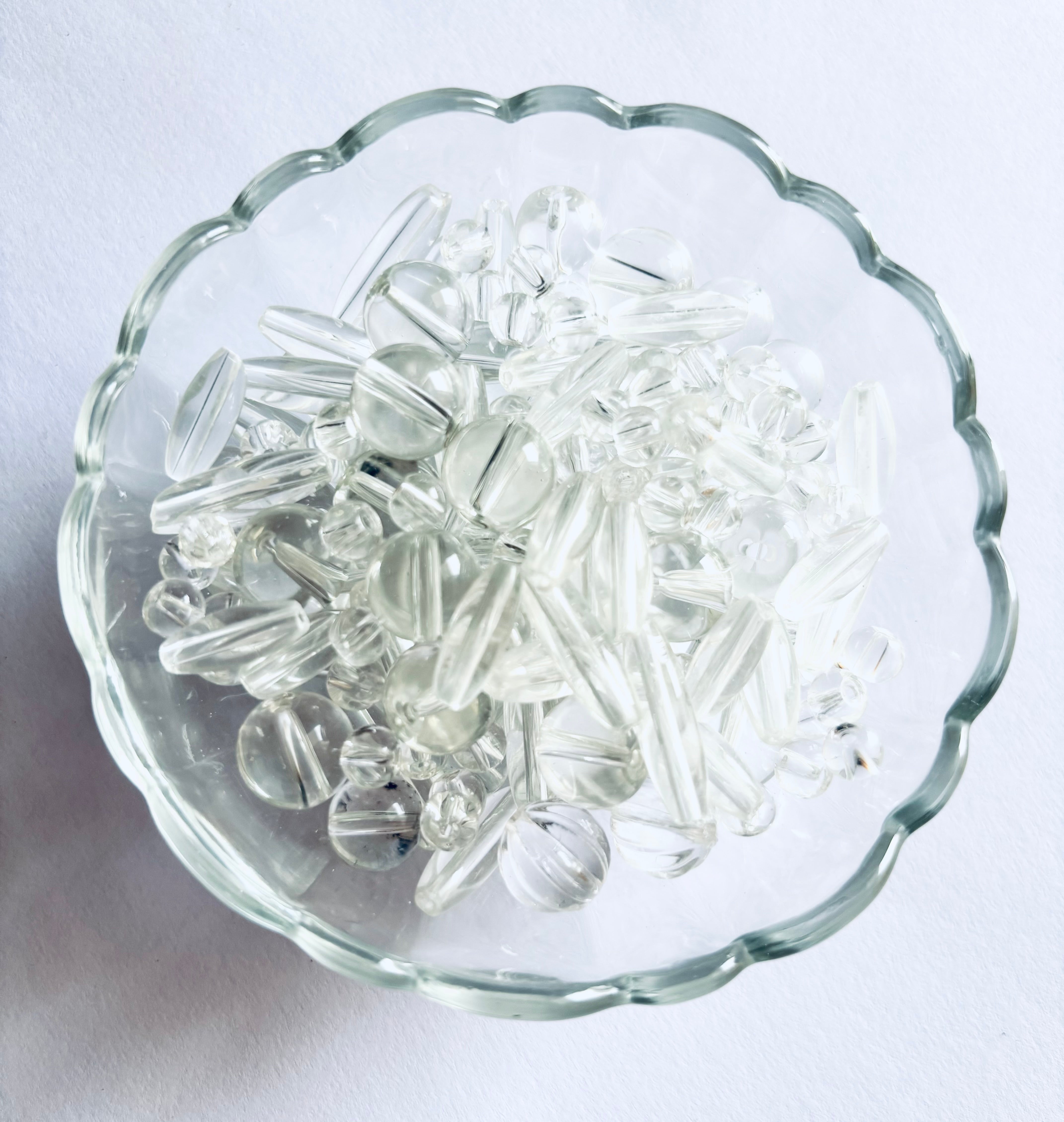 Assorted Clear White Glass Beads Mix For Jewelry Making