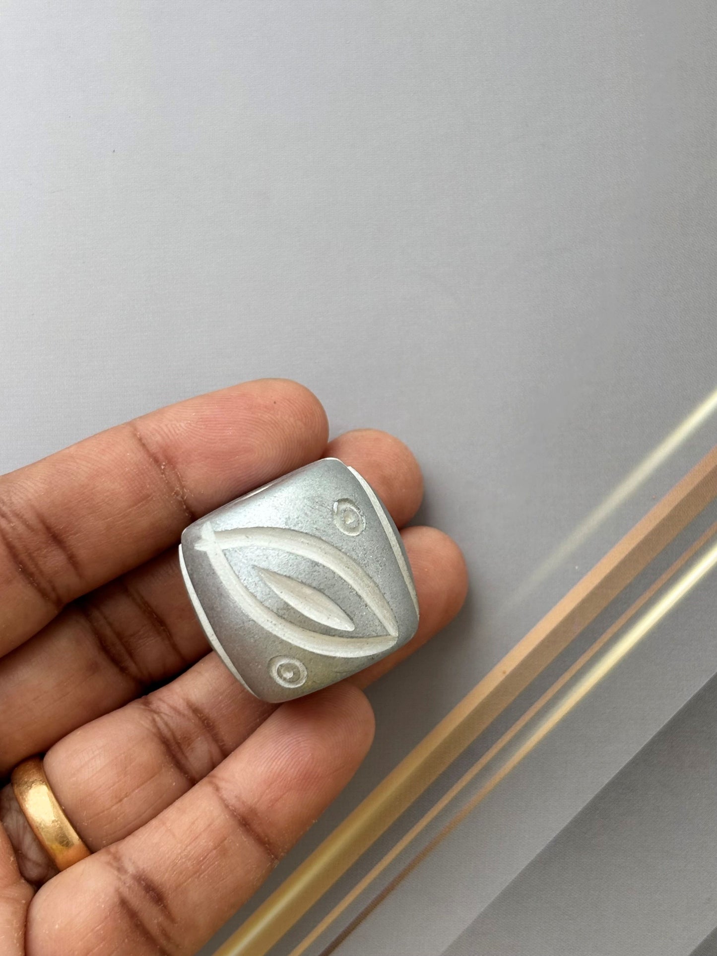 Silver Tone Carved Cylindrical Beads for Jewelry Making