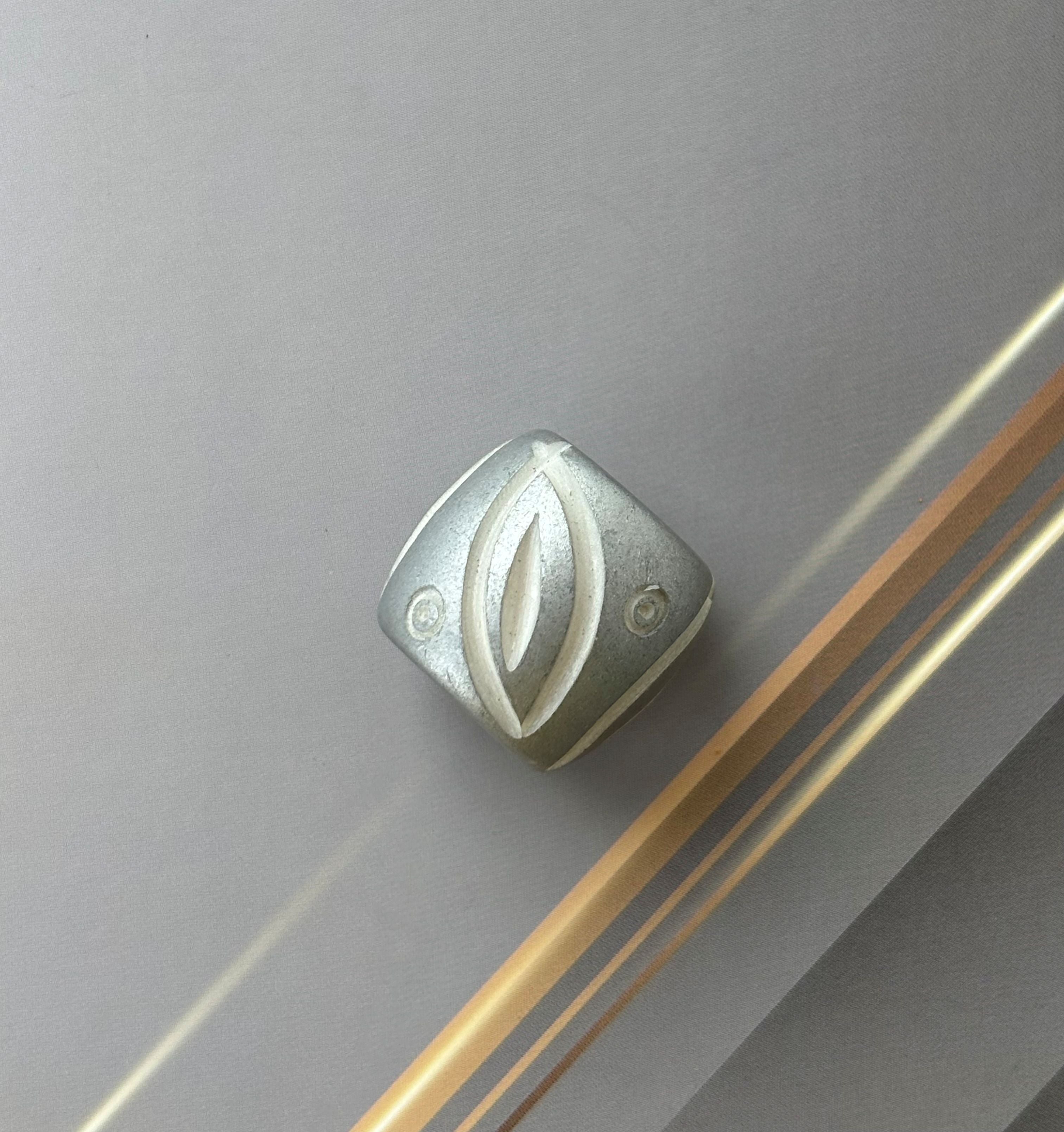 Silver Tone Carved Cylindrical Beads for Jewelry Making