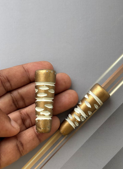 Gold Tone Carved Tube Beads for Jewelry Making