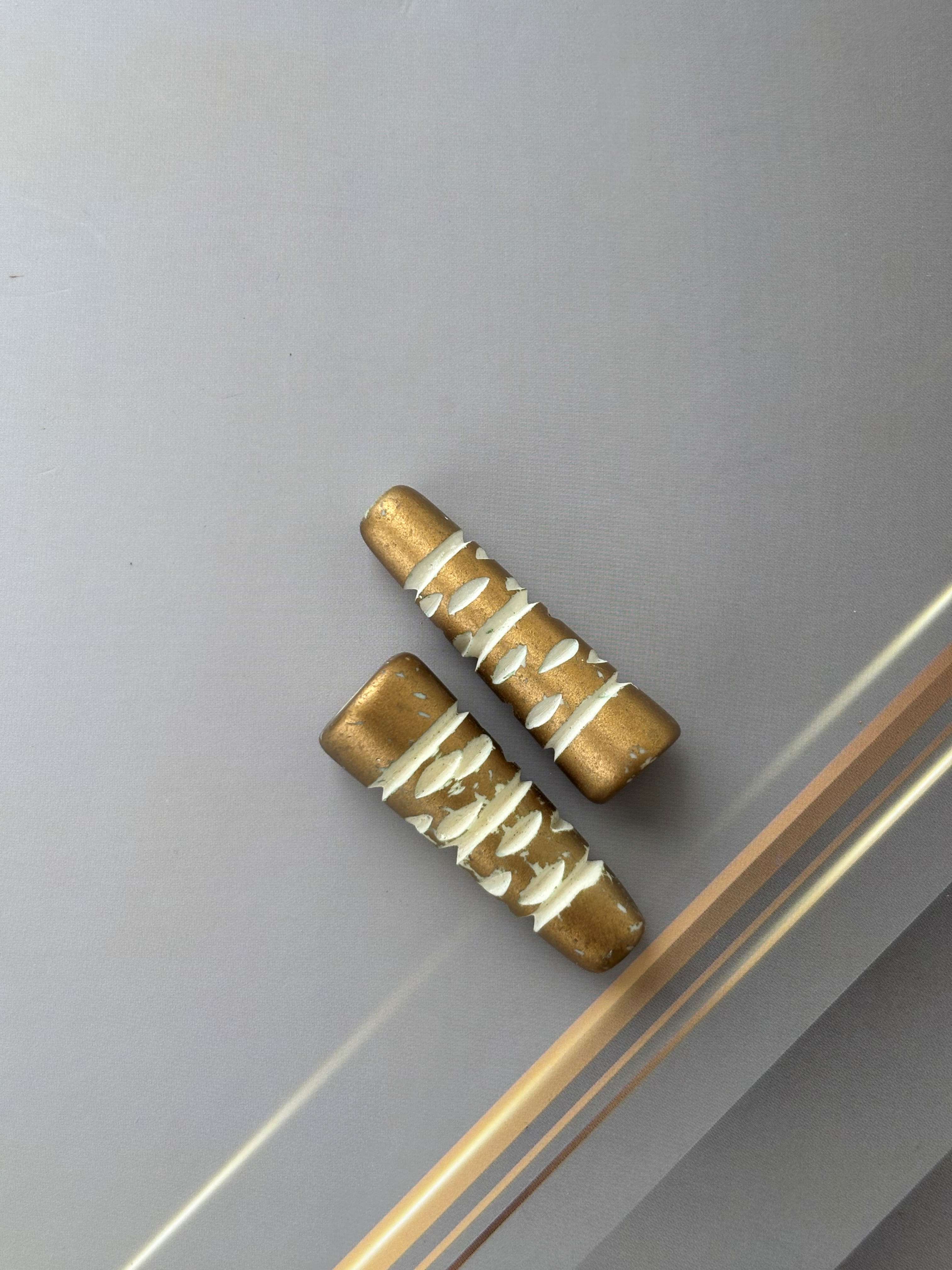Gold Tone Carved Tube Beads for Jewelry Making