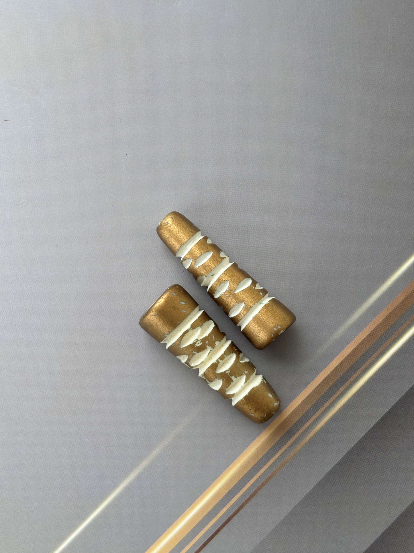 Gold Tone Carved Tube Beads for Jewelry Making