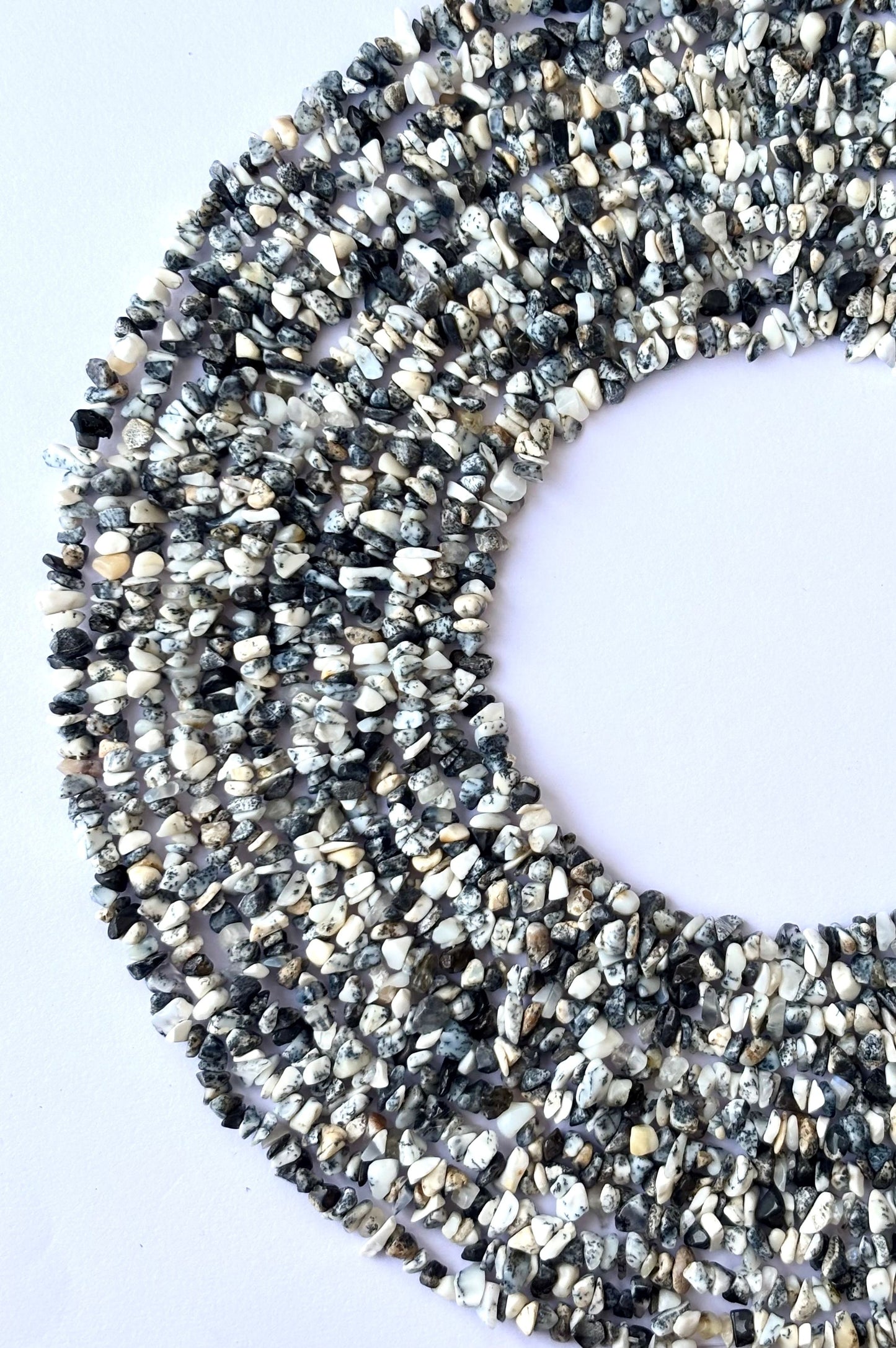 Dendritic Opal Chip Beads - Natural Black and White Gemstone Chips