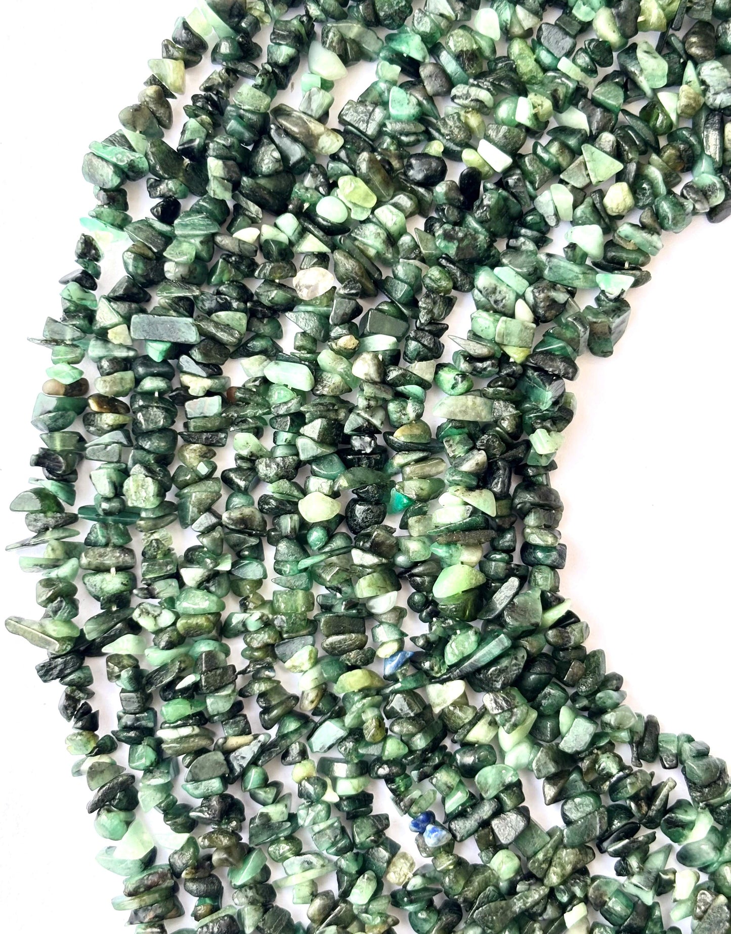 Natural Emerald Chip Beads - Untreated Green Gemstone Chips for Jewelry