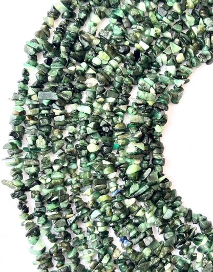 Natural Emerald Chip Beads - Untreated Green Gemstone Chips for Jewelry