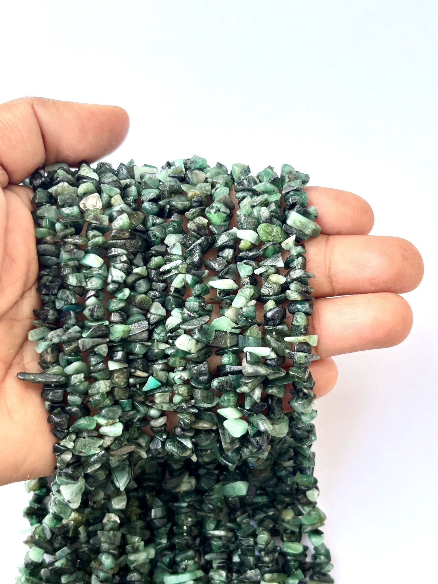 Natural Emerald Chip Beads - Untreated Green Gemstone Chips for Jewelry