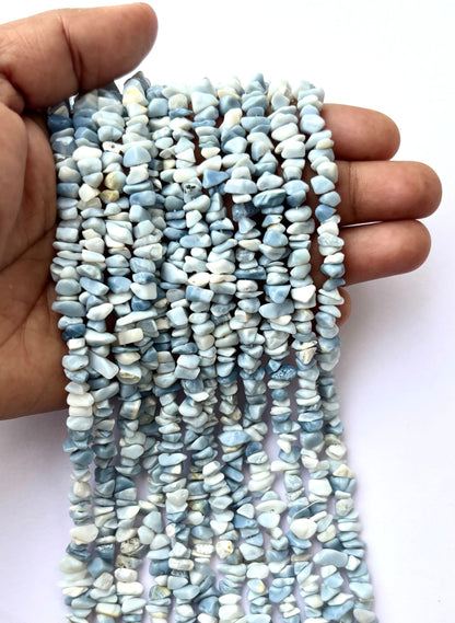 Natural Blue Opal Chip Beads - Untreated Gemstone Chips for Jewelry