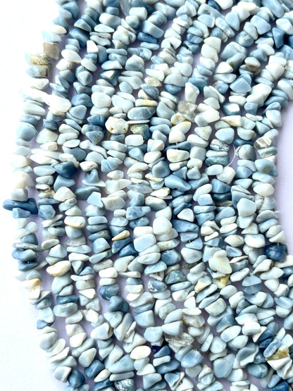 Natural Blue Opal Chip Beads - Untreated Gemstone Chips for Jewelry