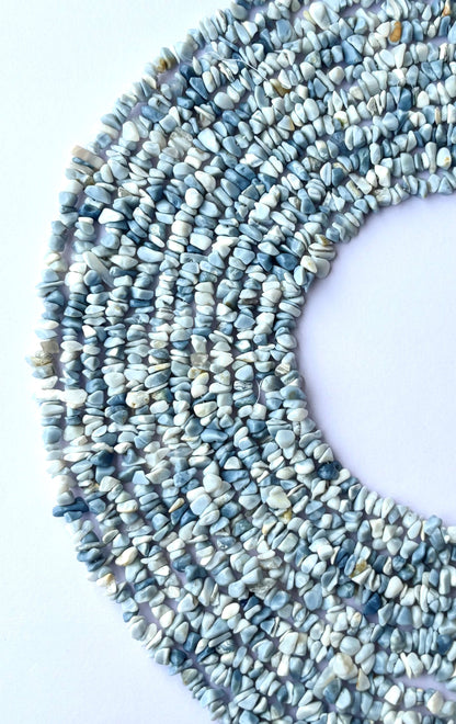 Natural Blue Opal Chip Beads - Untreated Gemstone Chips for Jewelry