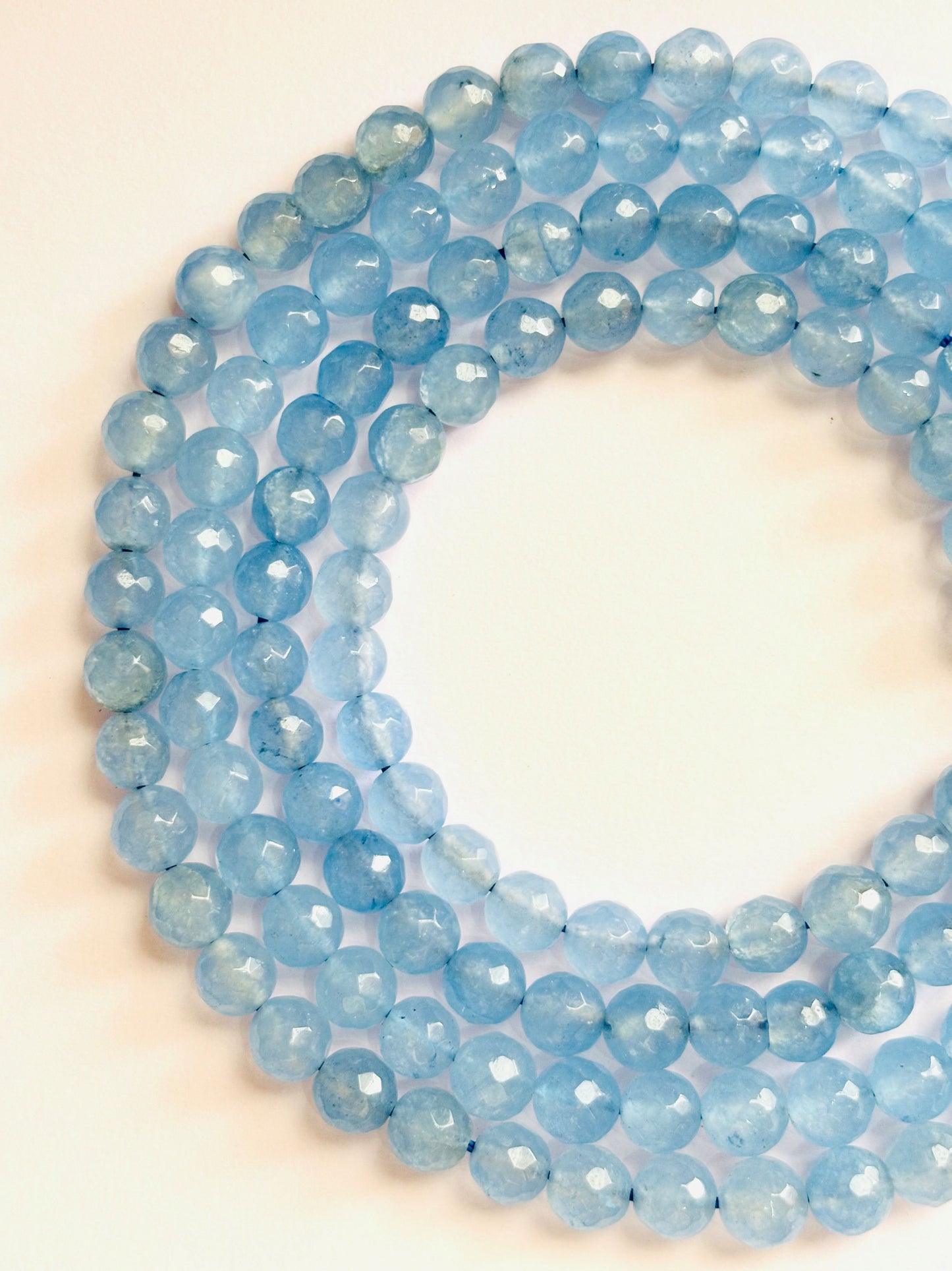 Sky Blue Quartz Faceted Round Beads for Jewelry Making