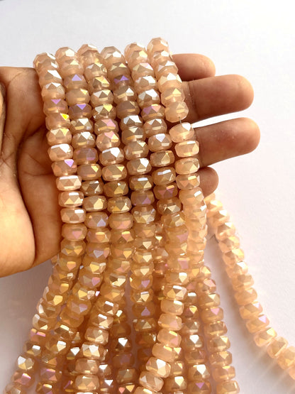 Peach AB Faceted Crystal Glass Beads for Jewelry Making