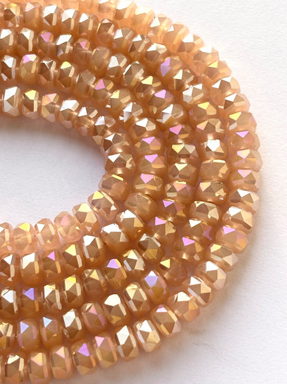 Peach AB Faceted Crystal Glass Beads for Jewelry Making