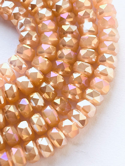 Peach AB Faceted Crystal Glass Beads for Jewelry Making