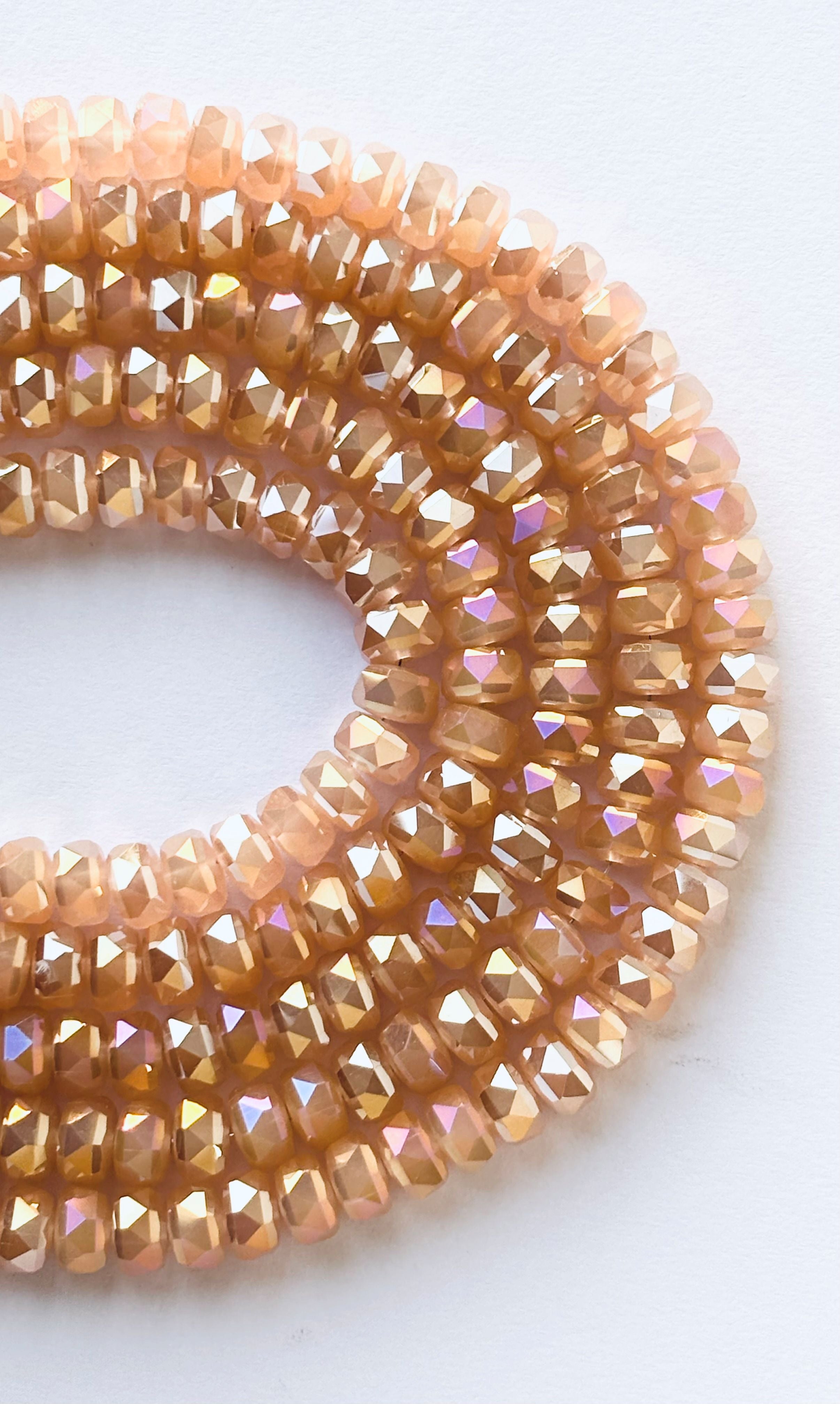 Peach AB Faceted Crystal Glass Beads for Jewelry Making