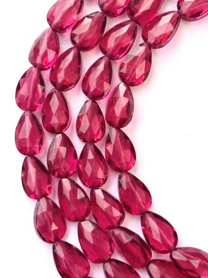Faceted Raspberry Pink Agate Teardrop Beads for Jewelry Making
