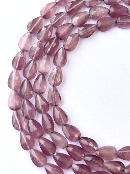Faceted Plum Agate Teardrop Beads for Jewelry Making