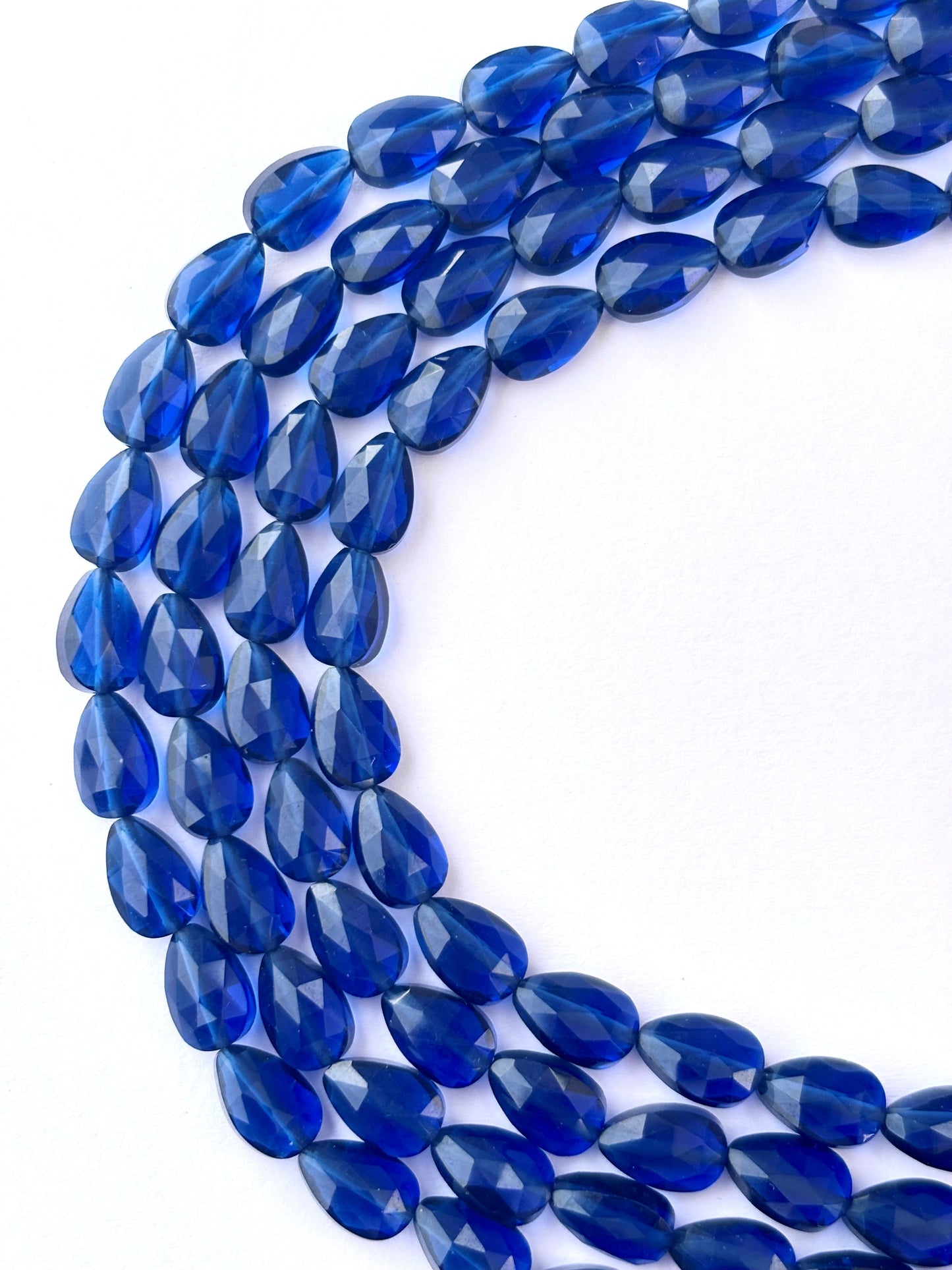 Faceted Deep Blue Agate Teardrop Beads for Jewelry Making