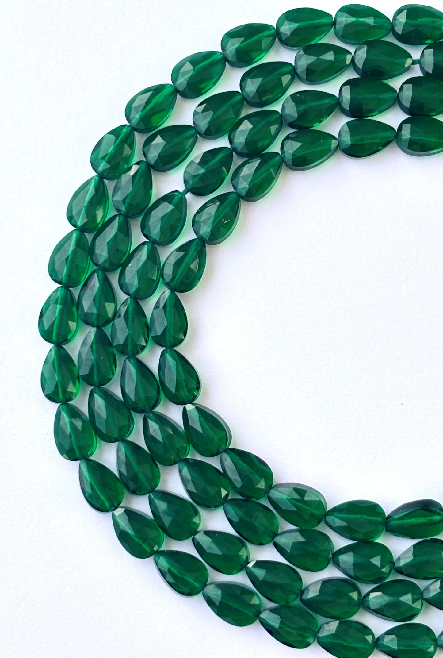Faceted Deep Green Agate Teardrop Beads for Jewelry Making