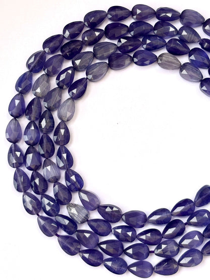 Faceted Deep Purple Agate Teardrop Beads for Jewelry Making