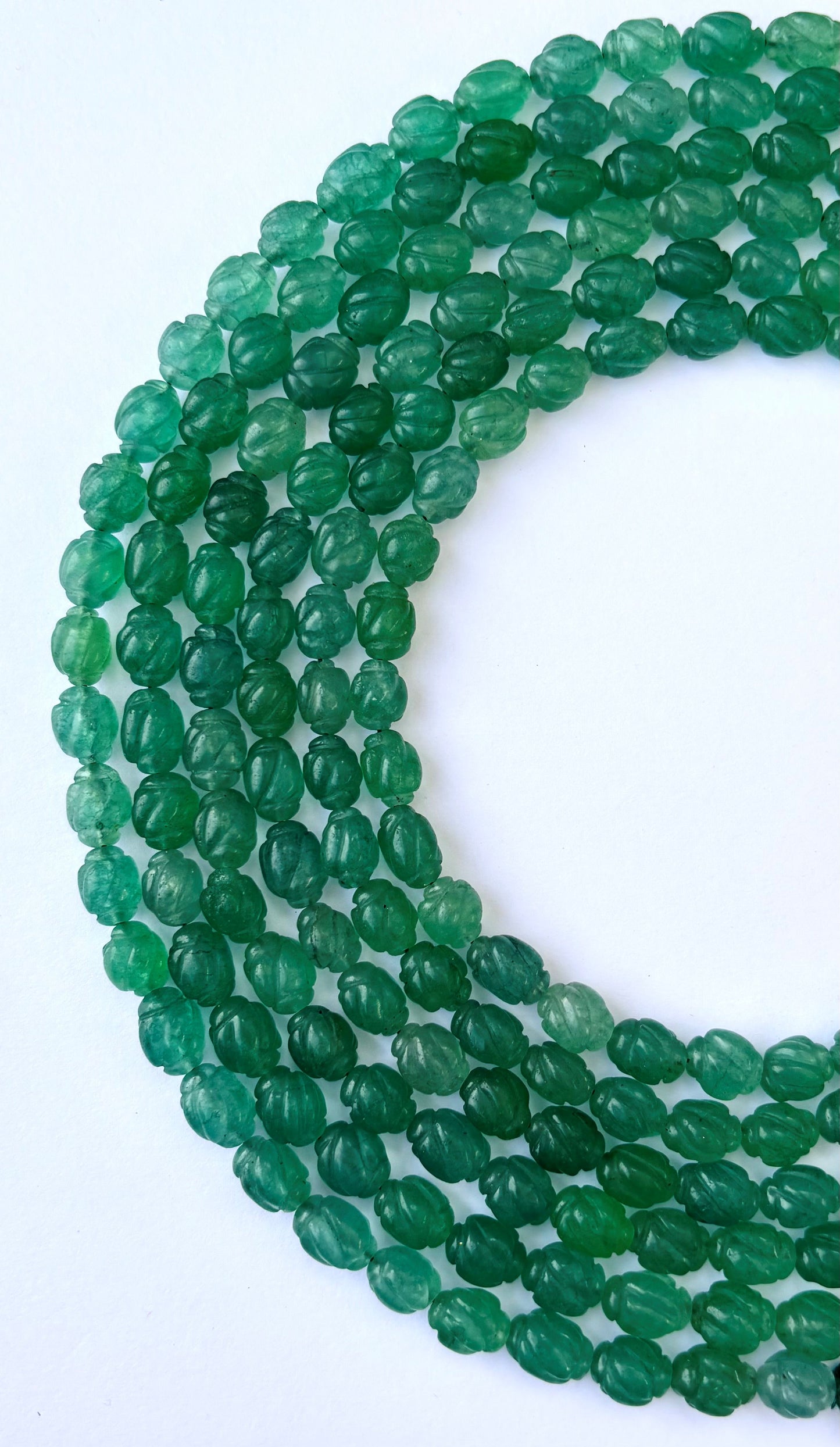 Green Strawberry Quartz Carved Beads for Jewelry Making