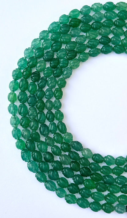 Green Strawberry Quartz Carved Beads for Jewelry Making