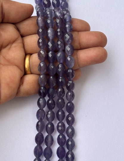 Faceted Amethyst Oval Beads for Jewelry Making