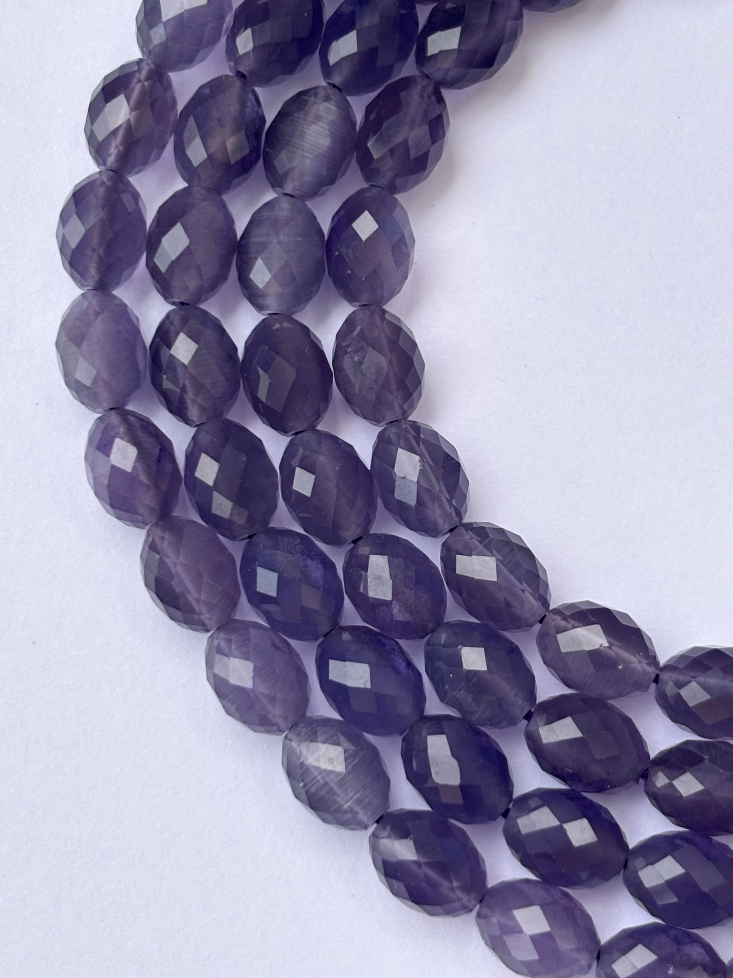 Faceted Amethyst Oval Beads for Jewelry Making