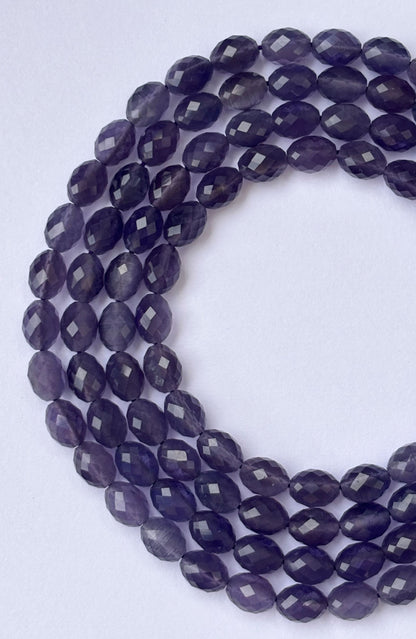 Faceted Amethyst Oval Beads for Jewelry Making