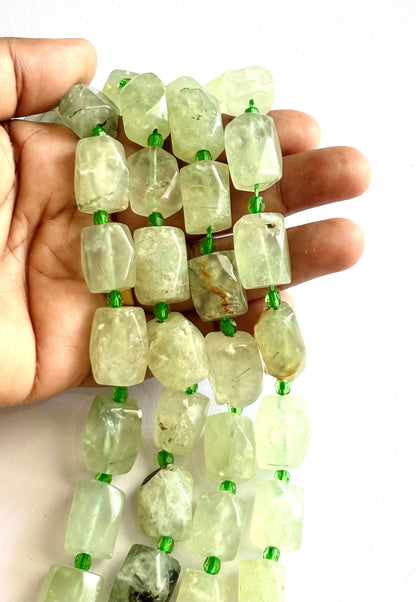 Natural Prehnite Nugget Beads for Jewelry Making