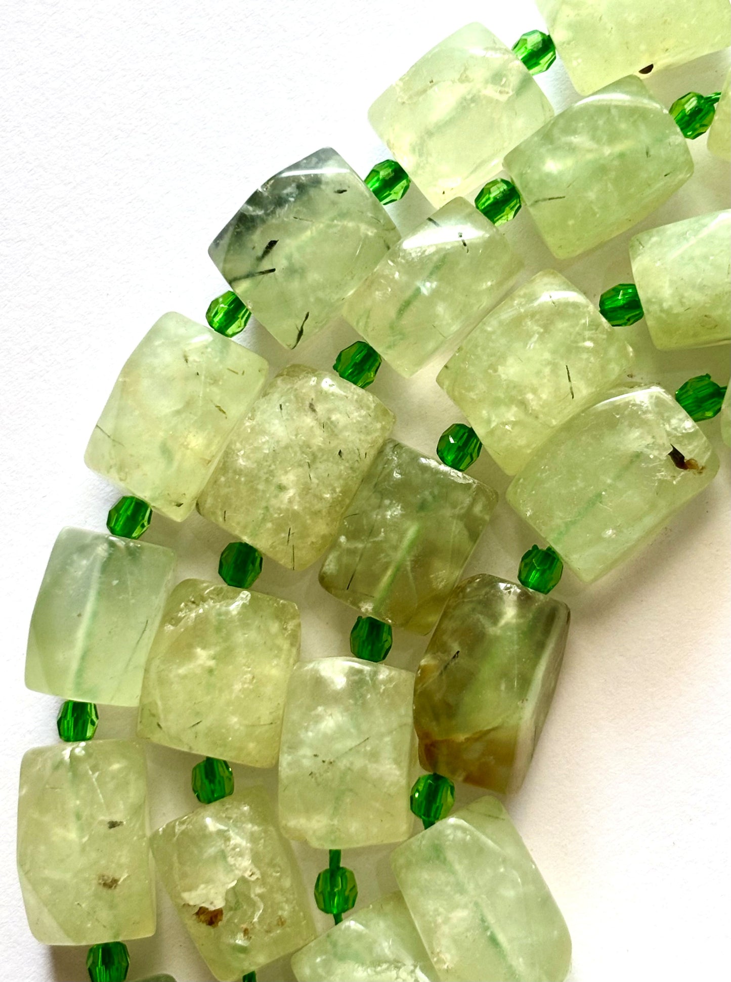 Natural Prehnite Nugget Beads for Jewelry Making