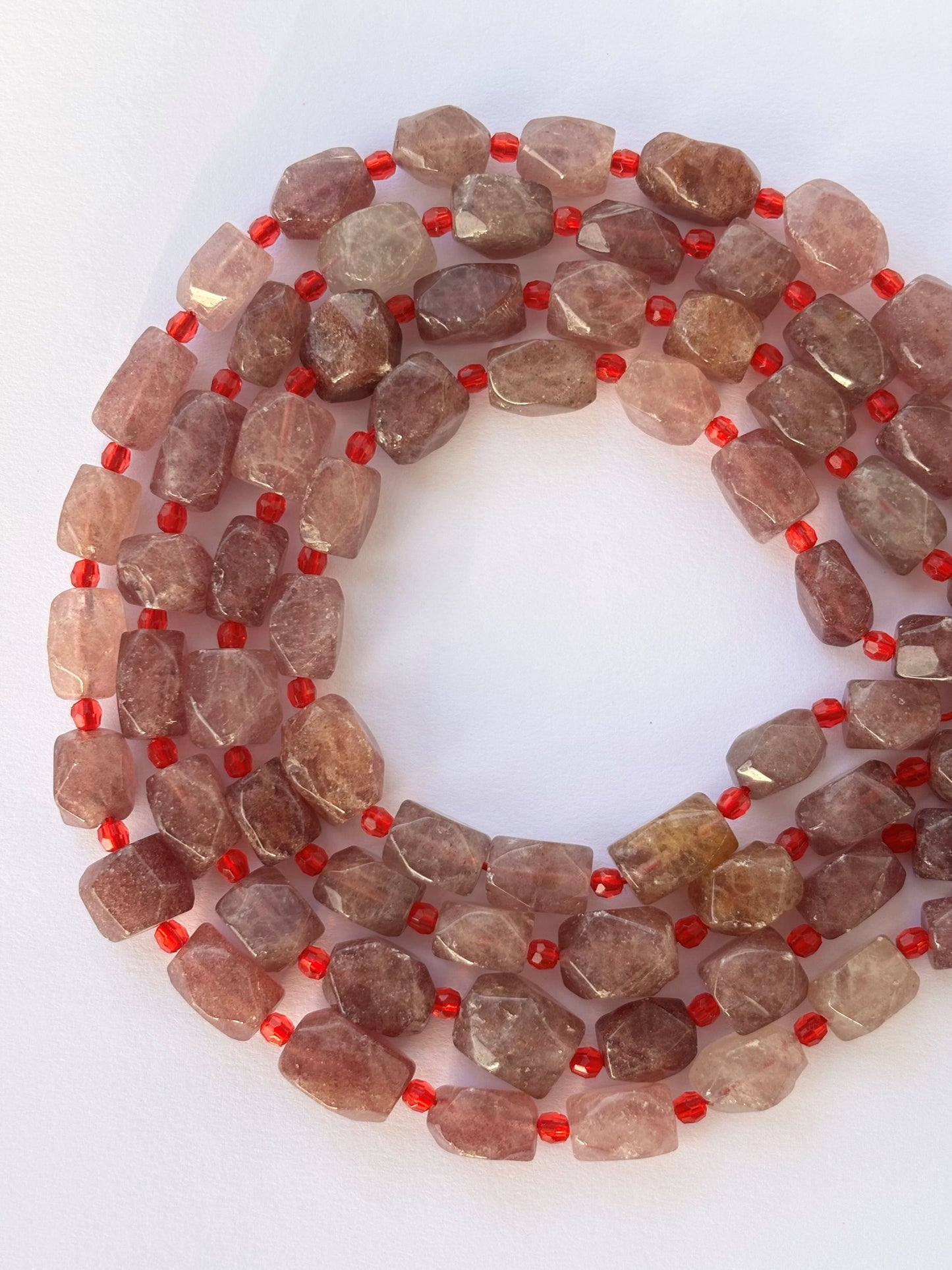 Natural Strawberry Quartz Nugget Beads for Jewelry Making