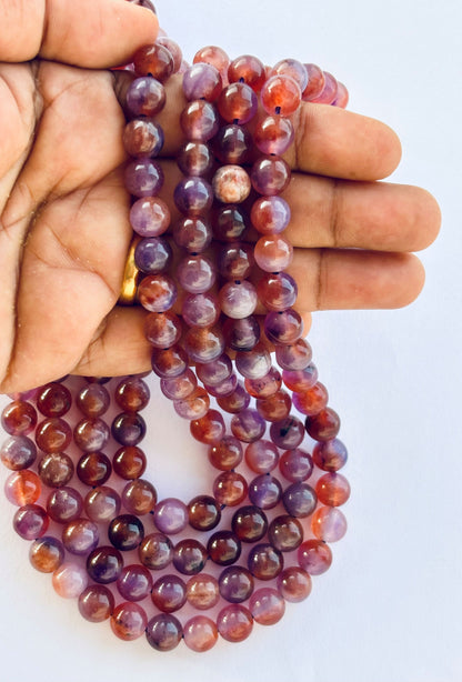 Super Seven Amethyst Goethite Round Beads