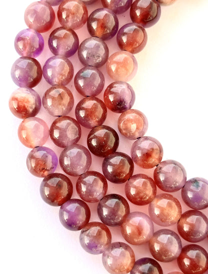 Super Seven Amethyst Goethite Round Beads