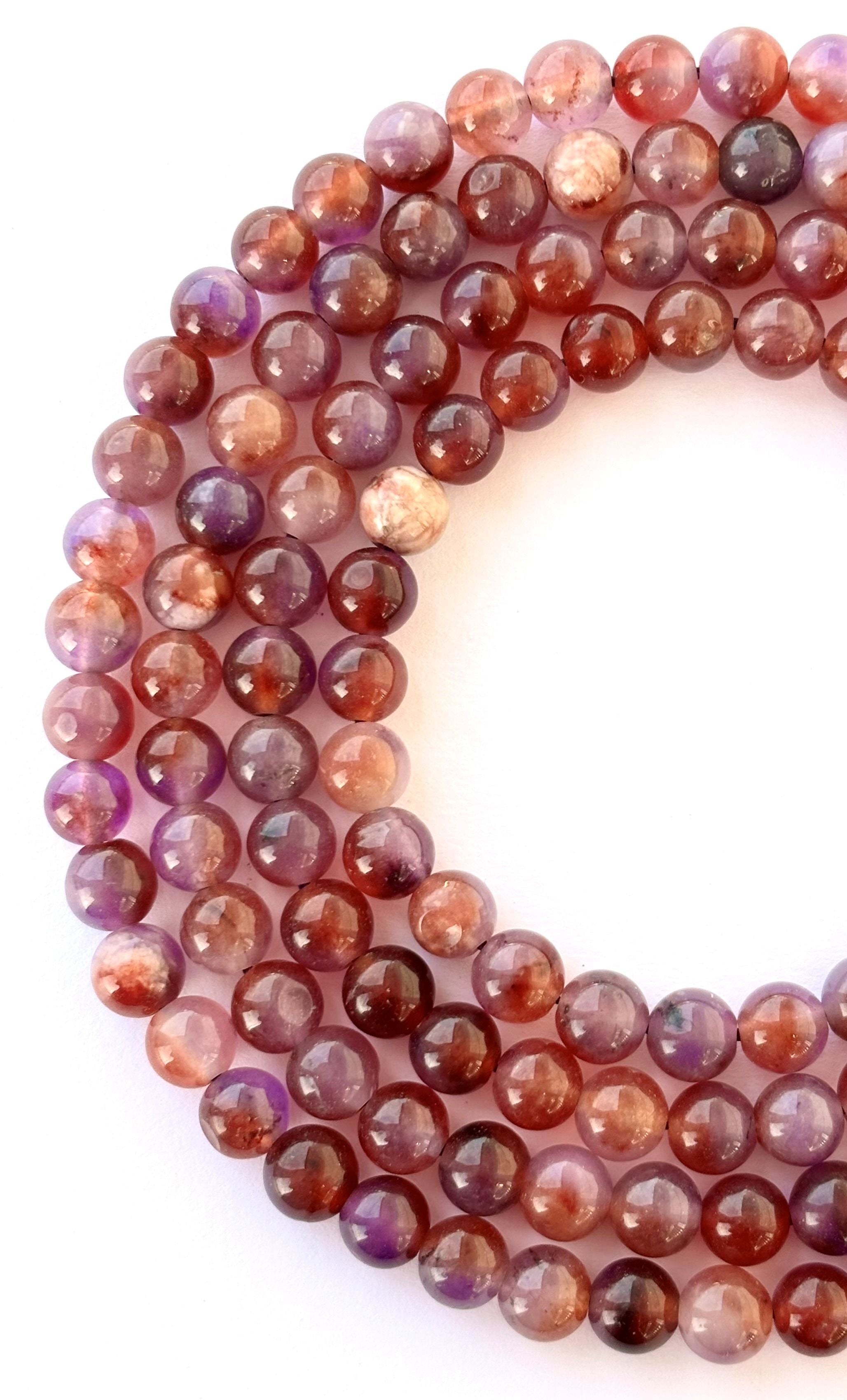 Super Seven Amethyst Goethite Round Beads