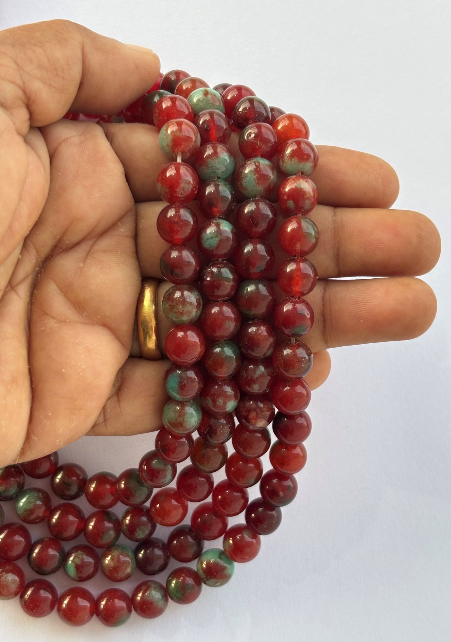 Natural Dragon Blood Jasper Round Beads