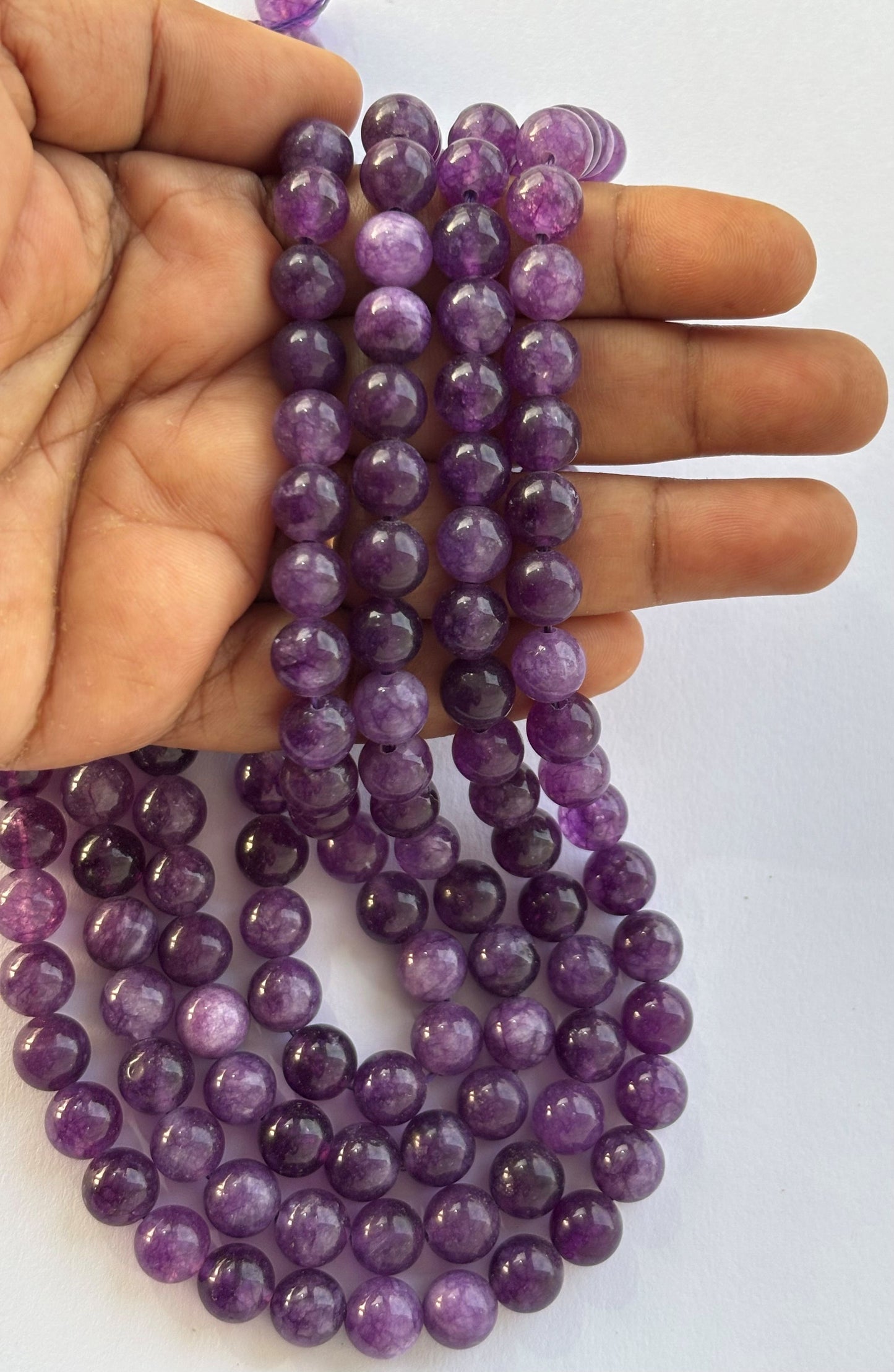 Natural Amethyst Round Beads for Jewelry Making