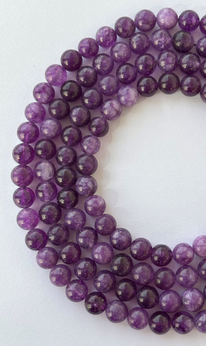 Natural Amethyst Round Beads for Jewelry Making