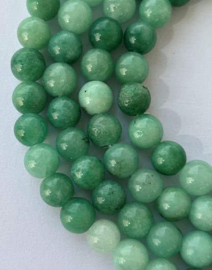 Natural Green Aventurine Light to Dark Beads