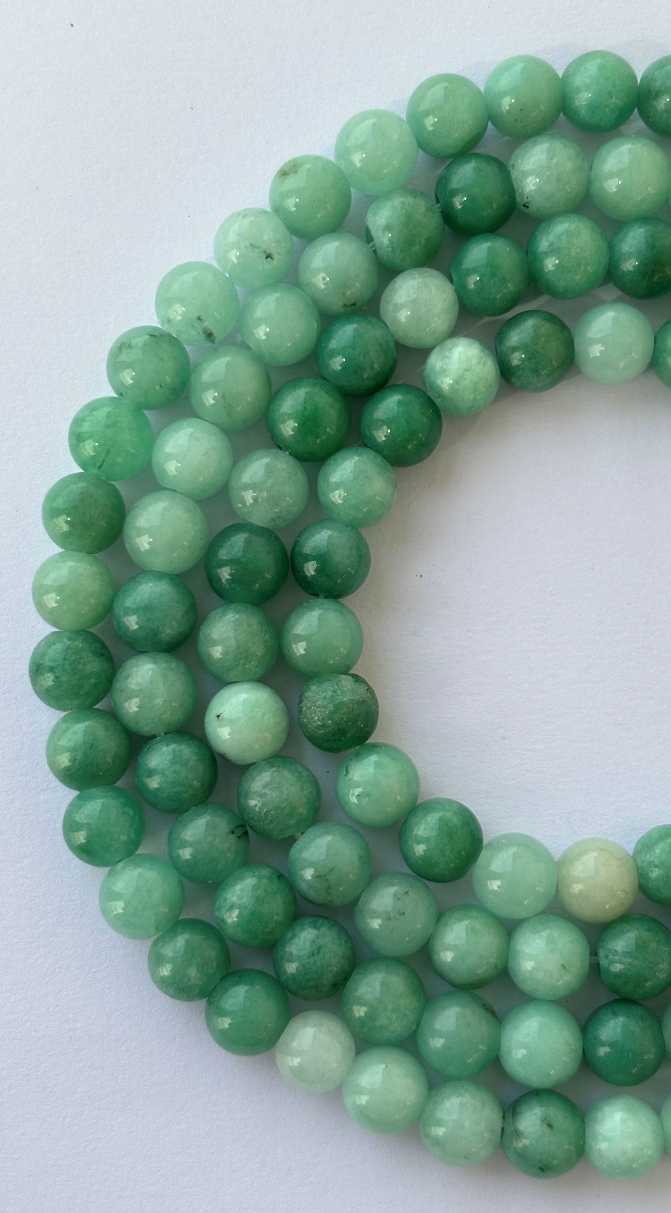 Natural Green Aventurine Light to Dark Beads