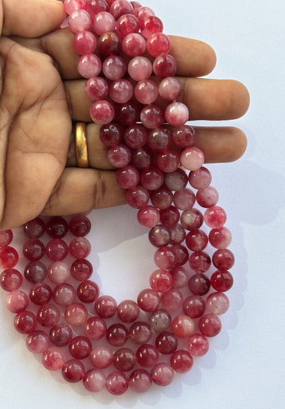 Natural Cherry Quartz Round Beads for Jewelry Making