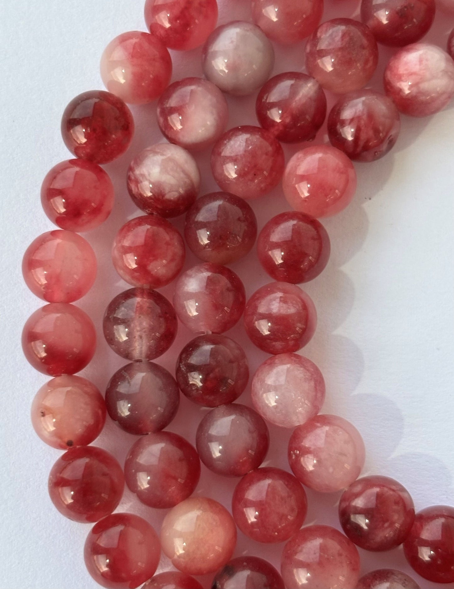 Natural Cherry Quartz Round Beads for Jewelry Making