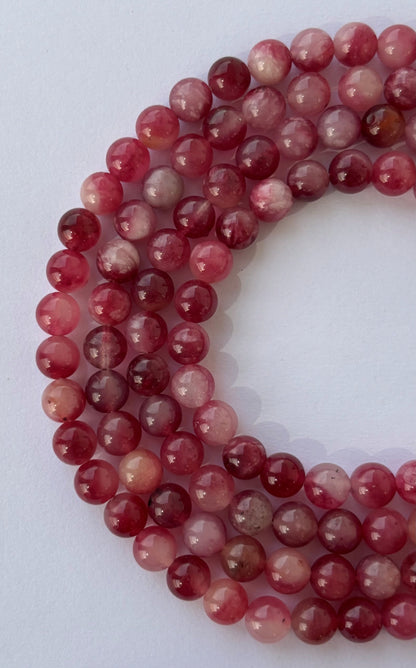 Natural Cherry Quartz Round Beads for Jewelry Making
