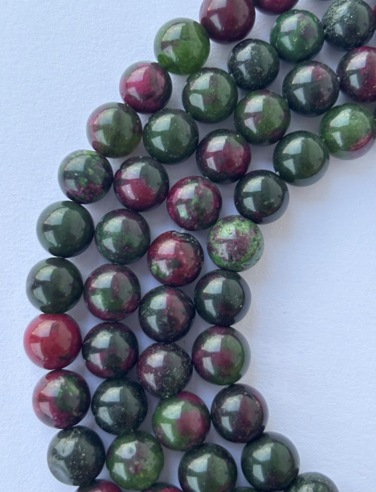 Natural Ruby in Zoisite Round Beads for Jewelry Making